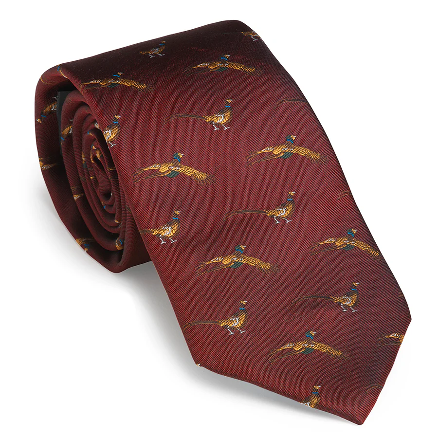Laksen Flying Pheasant Tie, wine - Image 2