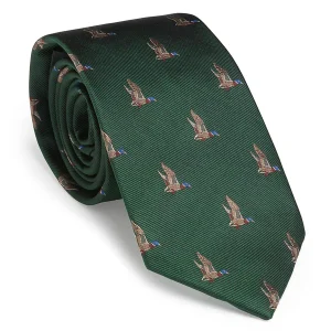 Laksen Duck In Flight Tie, british racing green