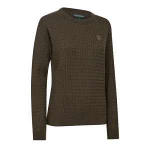 Deerhunter Lady Harrington Cable Knit, brown melange