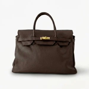 Donkerbruine Grote Gouden Details - Tas