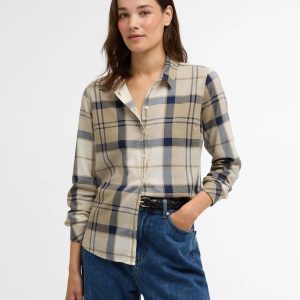 Barbour Bredon Check Shirt, dress navy tartan