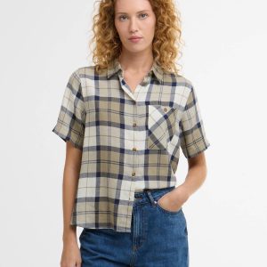 Barbour Fern Shirt, dress navy tartan