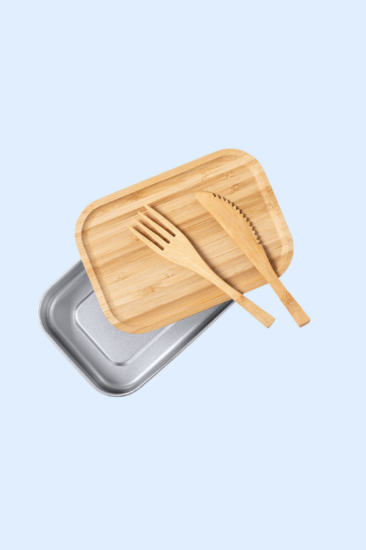 RVS Lunchbox Bamboe bestek - Image 3