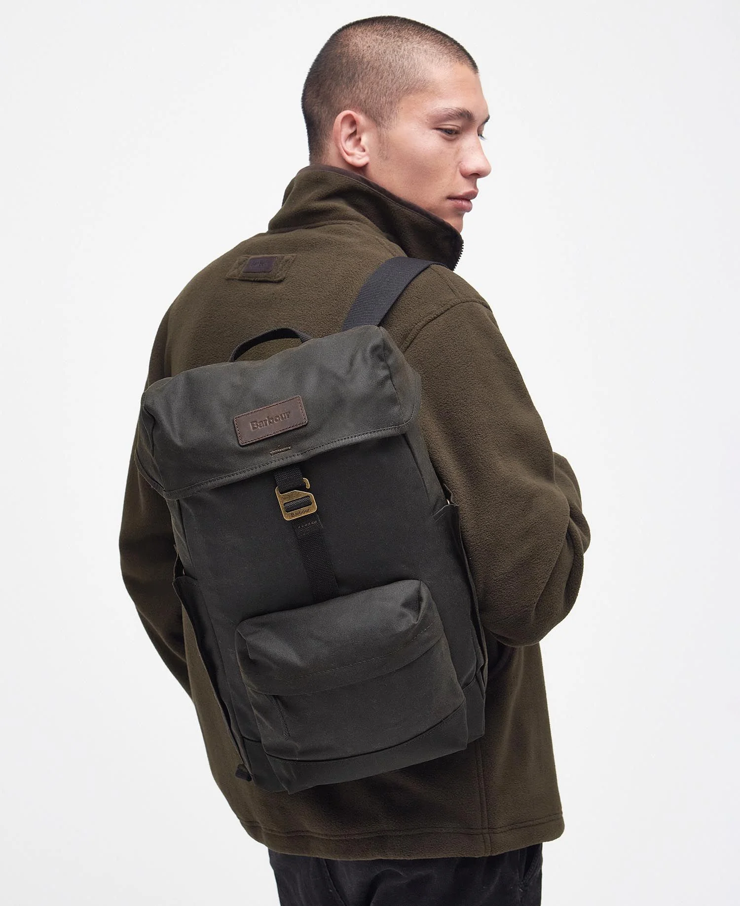 Barbour Essential Wax Backpack, olive - Image 3