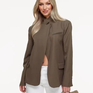 Army Groene Hoge Knoop Split - Blazer