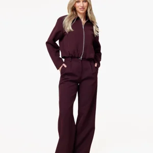 Aubergine Premium Achterkant Detail Jas- Set