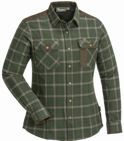 Pinewood Prestwick Exclusive Shirt W, mossgreen/d. brown - Image 2