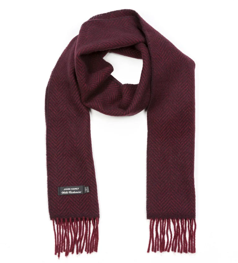 John Hanly Merino/Cashmere Scarf 2401,red