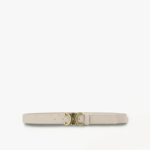 Beige Gedetailleerde Gouden Gesp - Riem