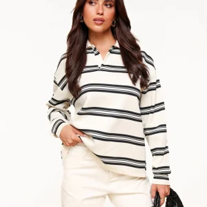 Beige Gestreepte LS - Trui