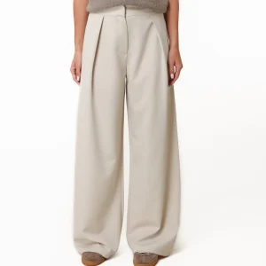 Beige Plooien - Pantalon