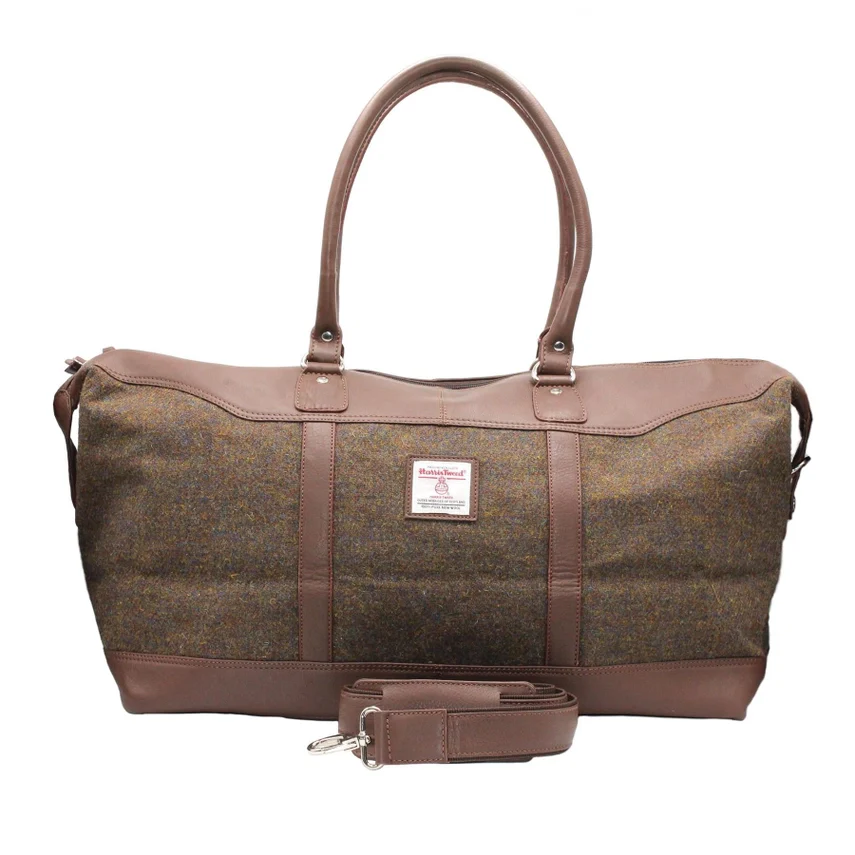 Harris Tweed Brodie Travel Bag, brown mix - Image 2