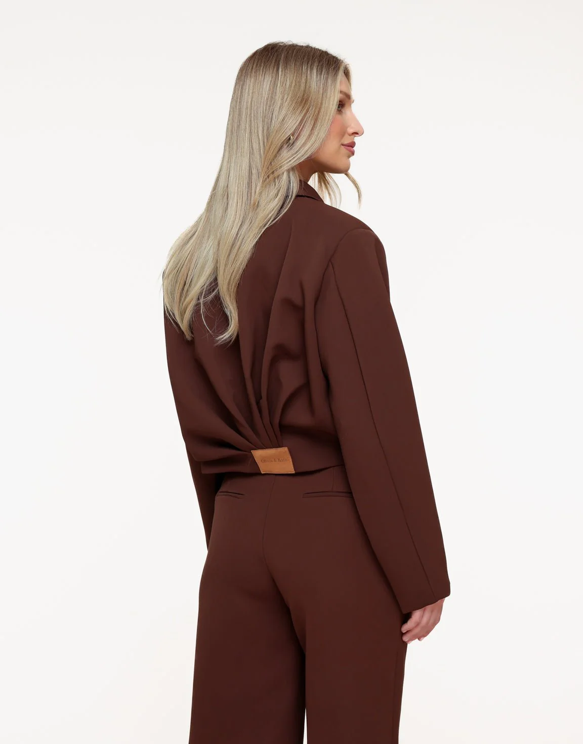 Bruine Premium Achterkant Detail Jas- Set - Image 5