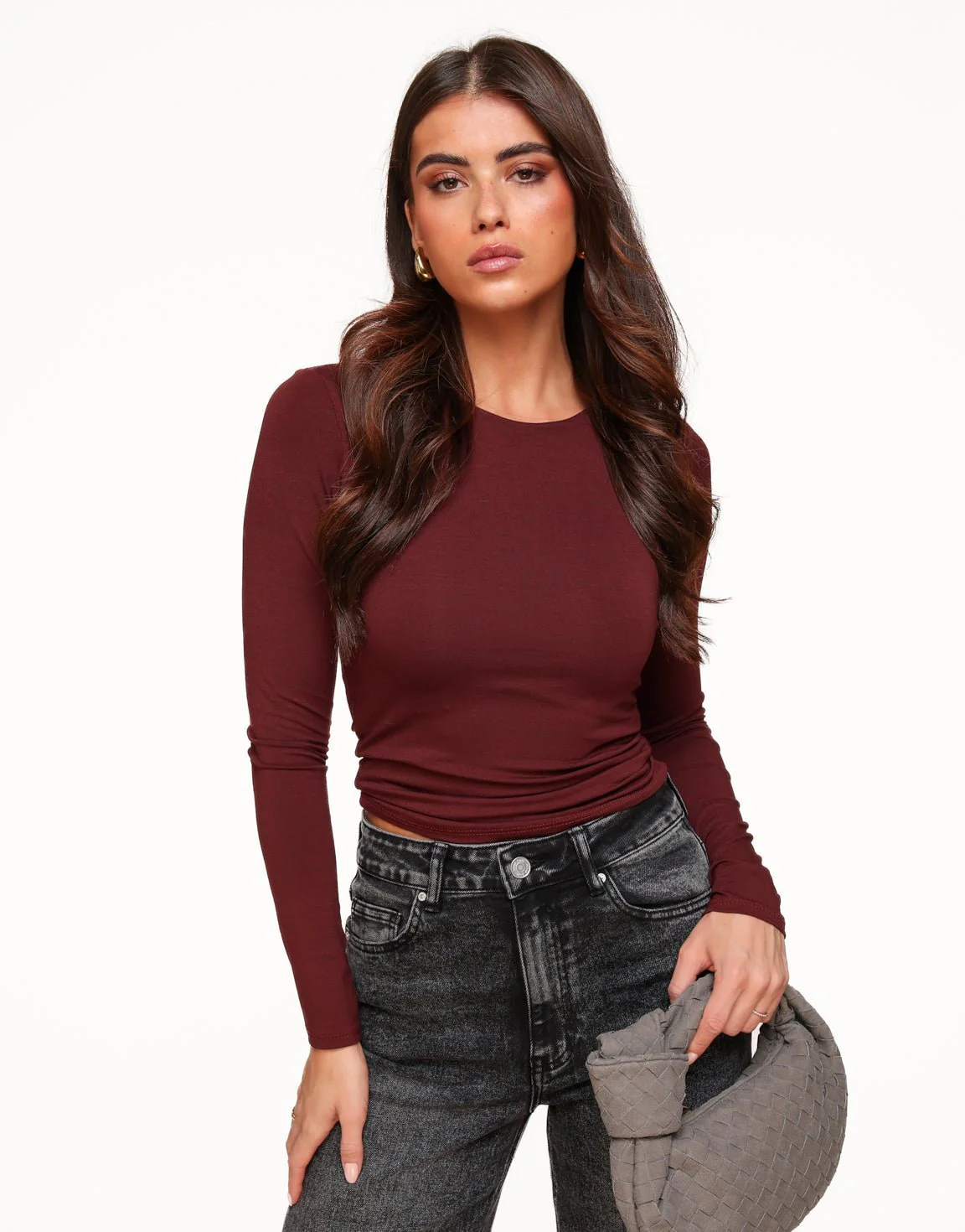 Burgundy Basic LS - Top - Image 3