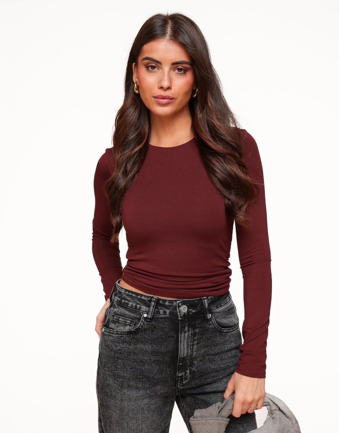 Burgundy Basic LS - Top - Image 2