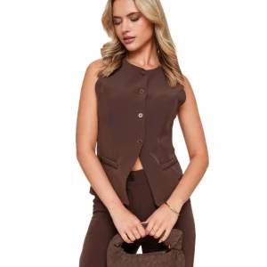 Bruine Hoge Knopen - Gilet