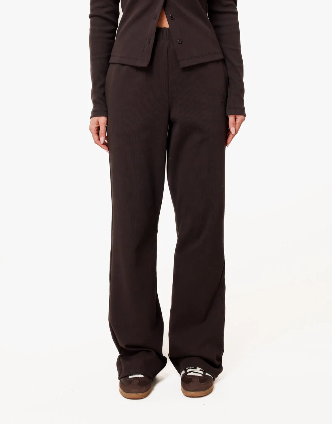 Donkerbruine Ribbel Lange Lounge - Broek - Image 2