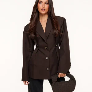 Donkerbruine Stevige Classic Detail - Blazer