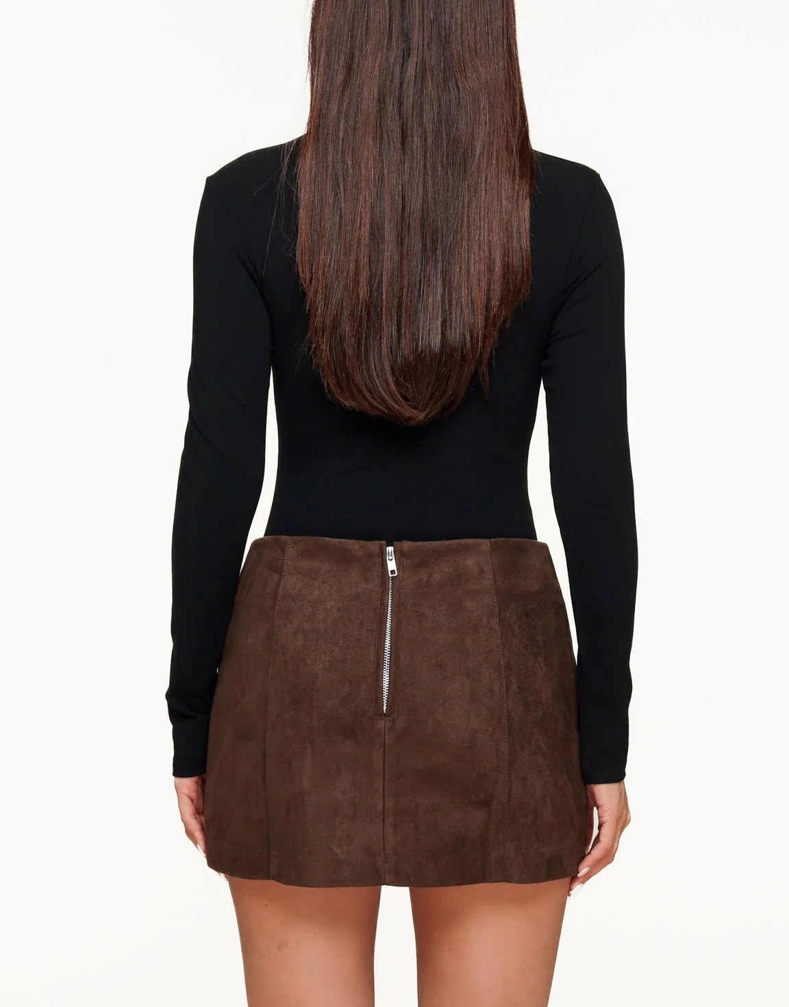 Donkerbruine Suede - Skort - Image 3