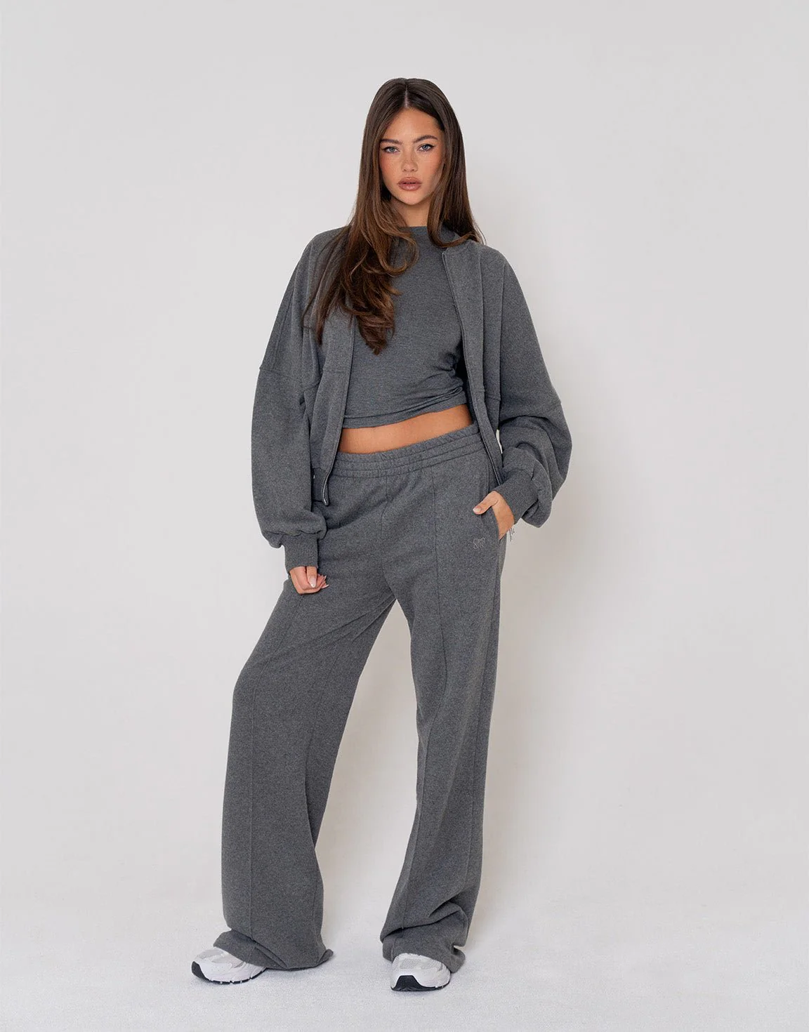 Donkergrijze Wijde Naden Jogging - Broek - Image 7