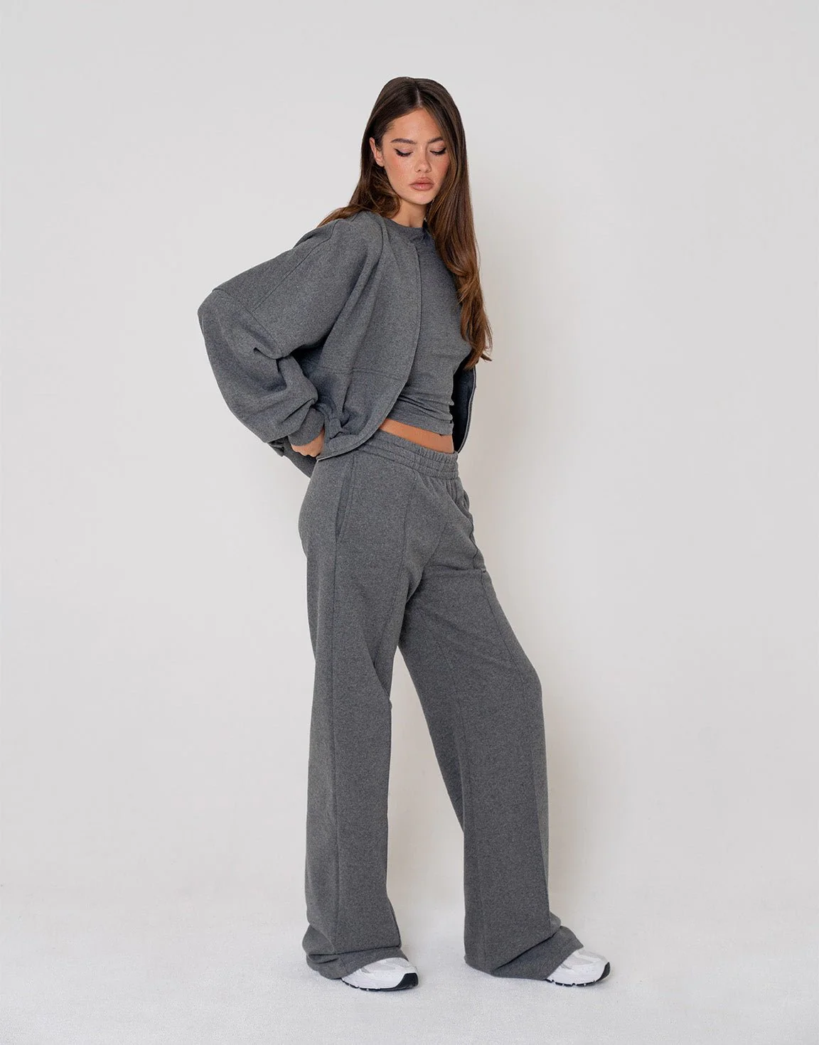 Donkergrijze Wijde Naden Jogging - Broek - Image 6