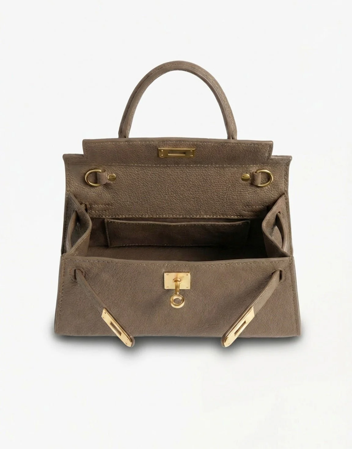 Donkertaupe Gouden Midi Detail - Tas - Image 4