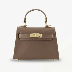 Donkertaupe Gouden Midi Detail - Tas