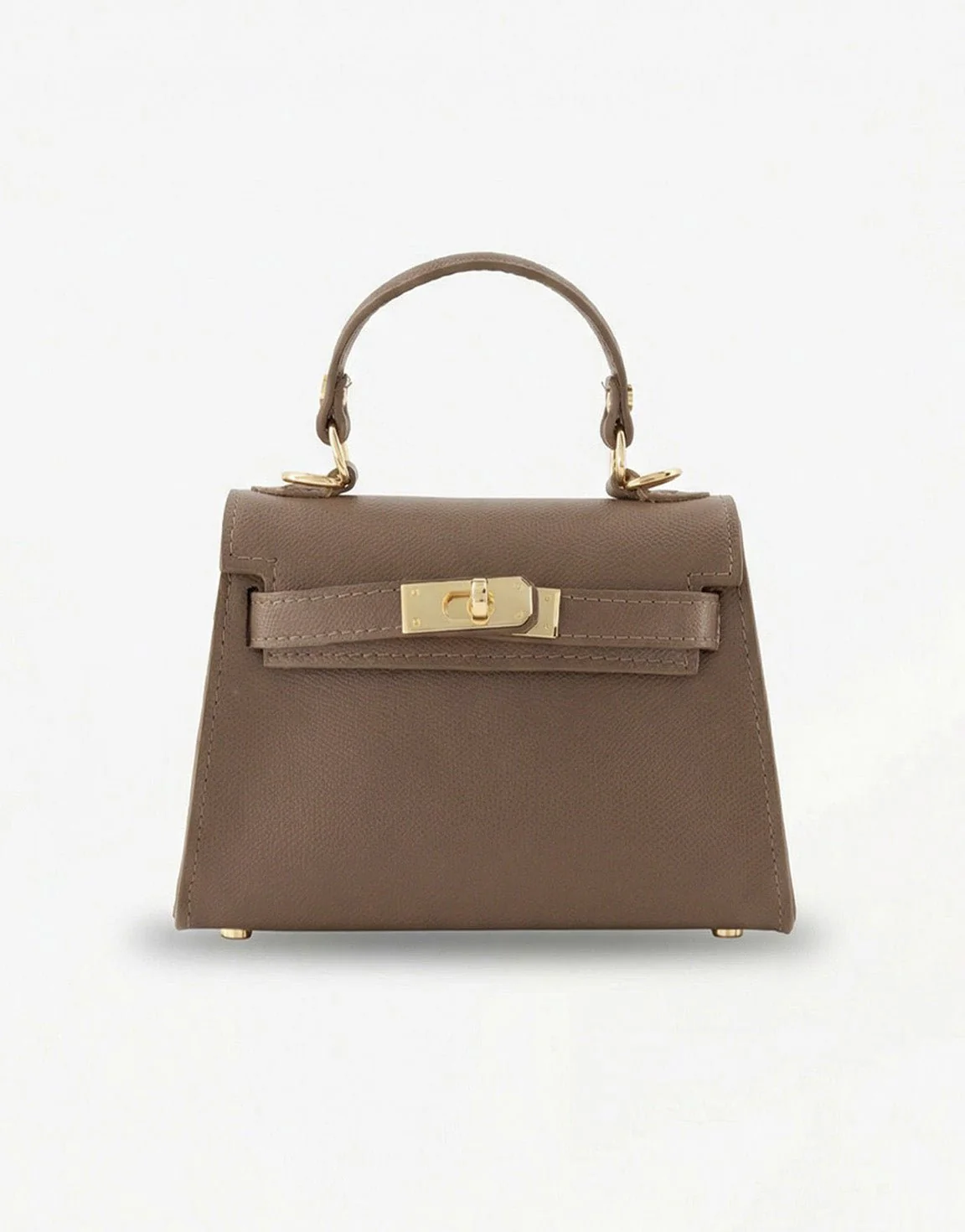 Donkertaupe Gouden Midi Detail - Tas