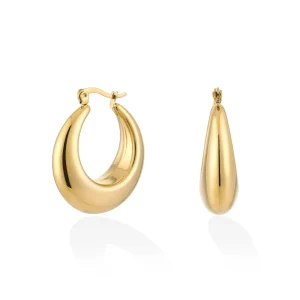 Gouden Middel Basic Creolen - Oorbellen
