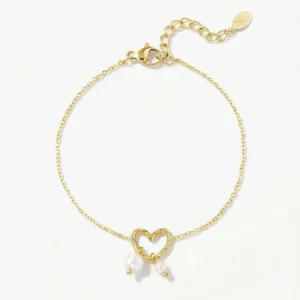 Gouden Open Hart Parel - Armband