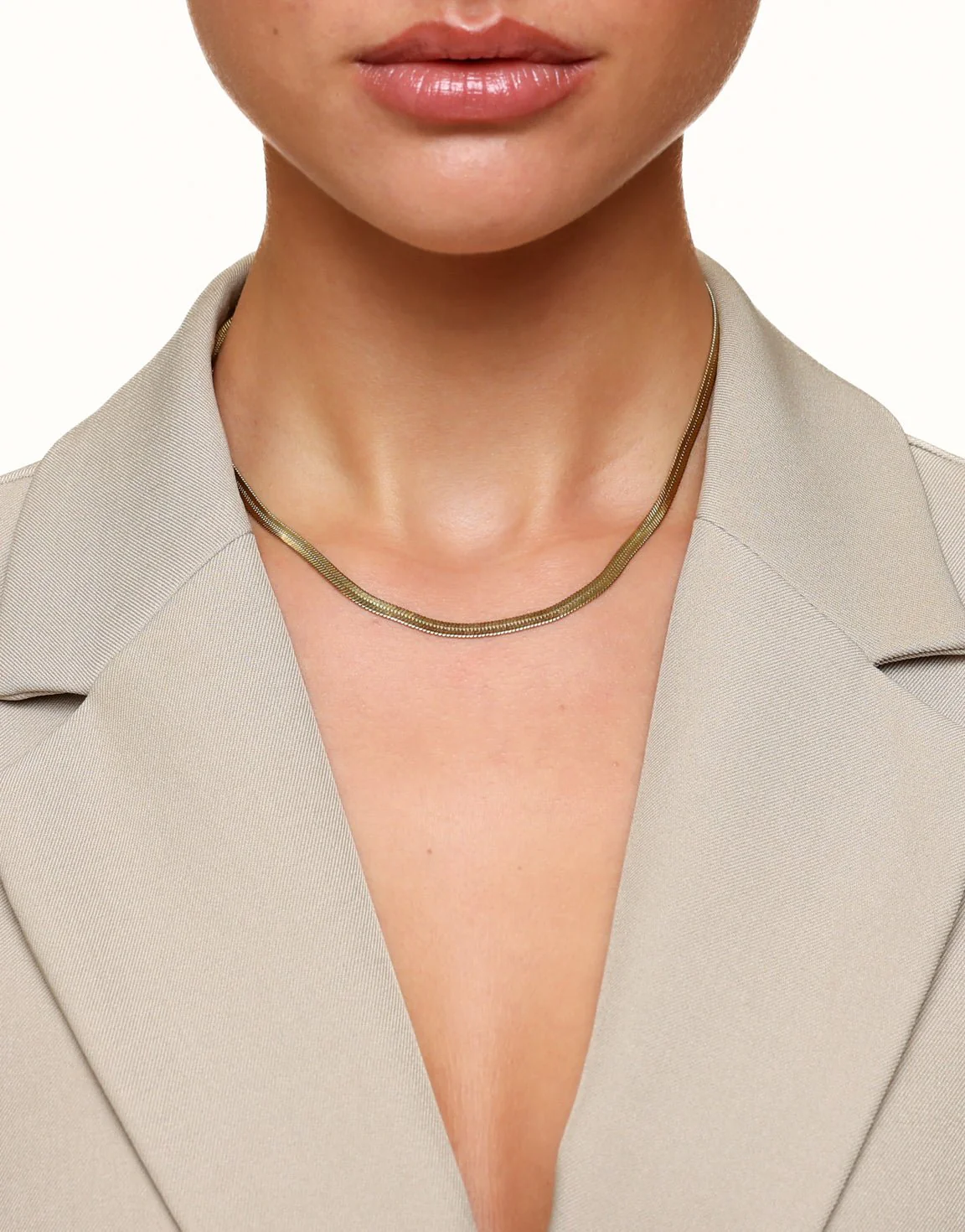 Gouden Platte Schakel - Ketting - Image 3