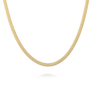Gouden Platte Schakel - Ketting