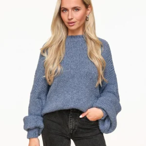 Jeans Blauwe Wollen Gebreide - Trui