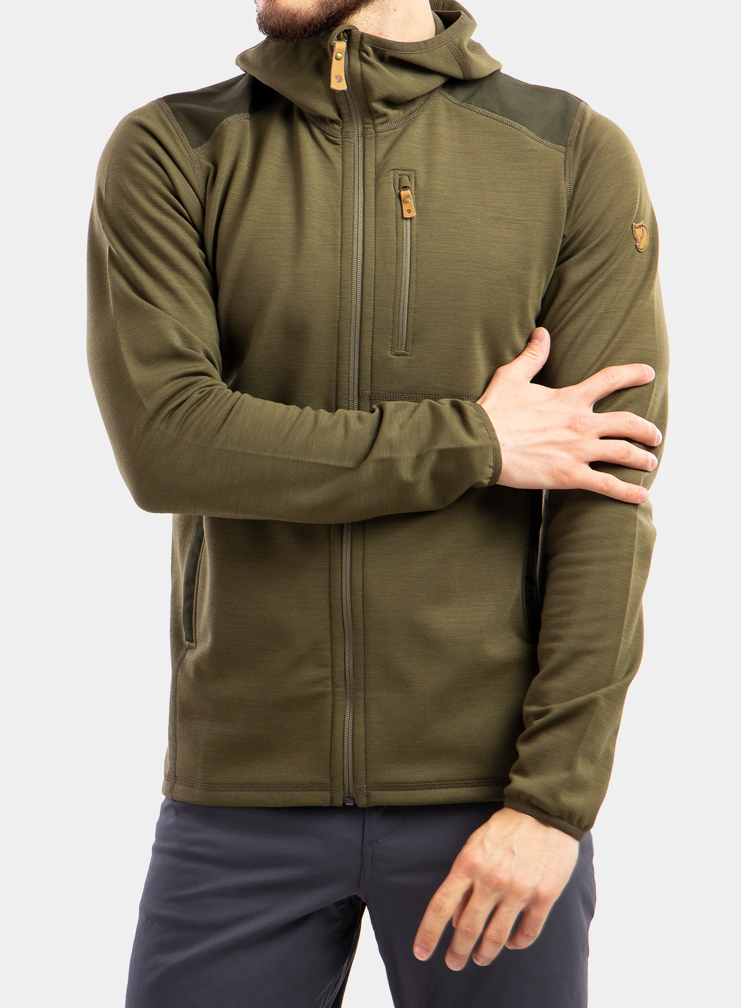 Fjällräven Keb Fleece Hoodie M, laurel green/deep forest - Image 2
