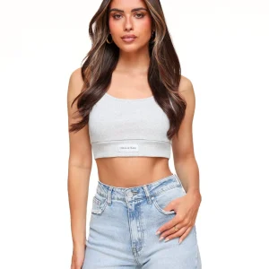 Lichtgrijze Cropped - Top