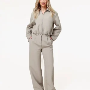 Taupe Premium Achterkant Detail Jas- Set
