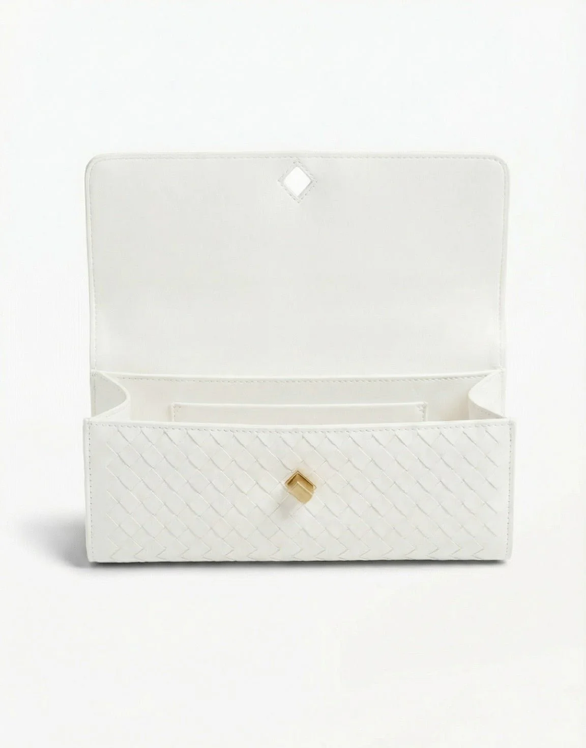 Witte PU Gouden Detail Clutch - Tas - Image 4