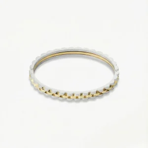Zilveren met Gouden Schakel Bangle - Armband
