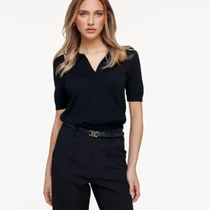 Zwarte Gebreide SS Polo - Top