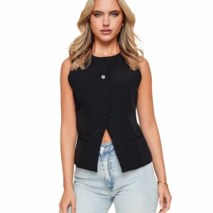 Zwarte Hoge Knopen - Gilet