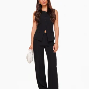 Zwarte Hoge Knopen Gilet - Set